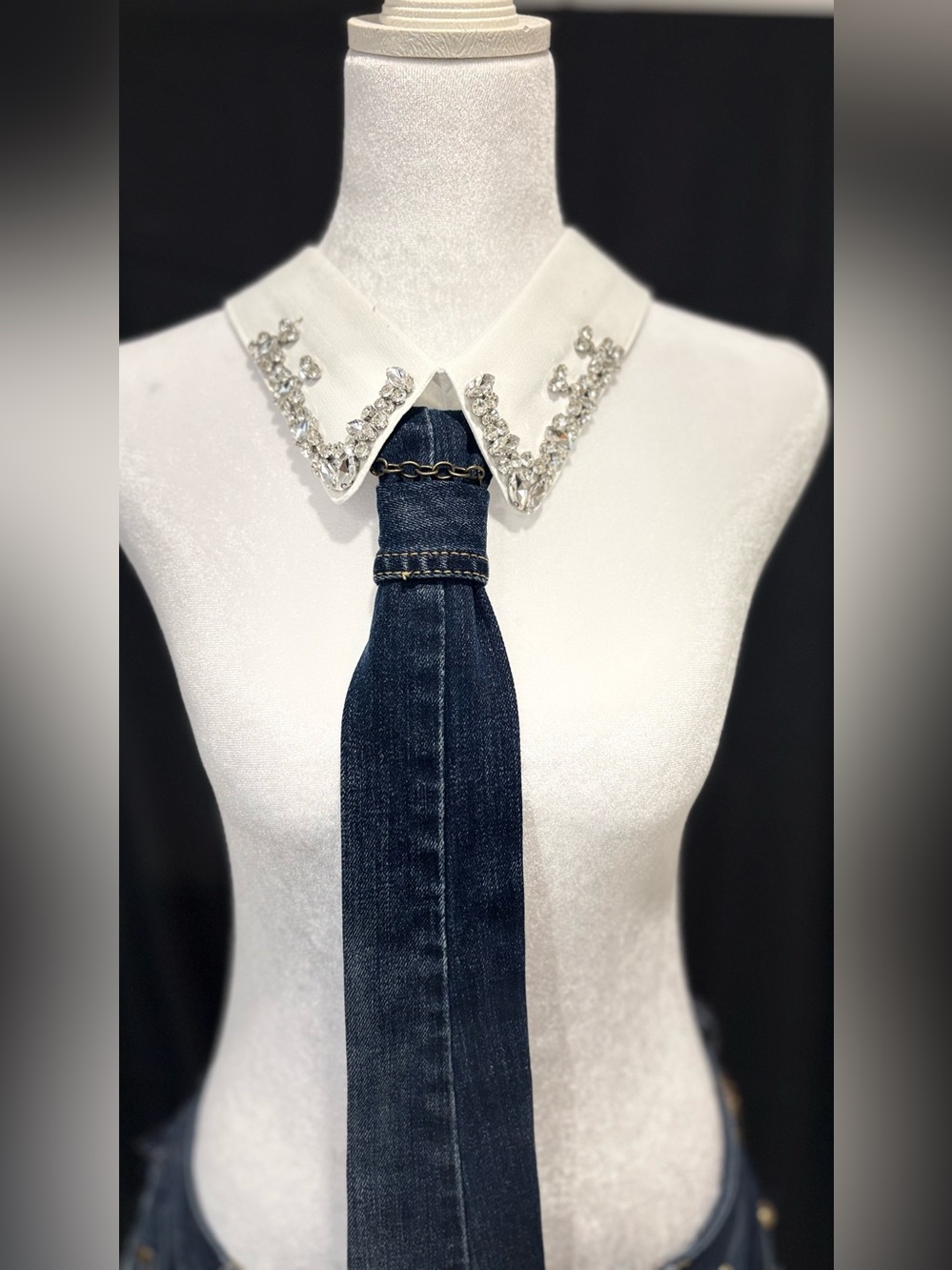 Dark Denim Tie (collar not included)
